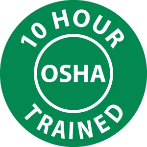10 Hour Osha Trained, 2" Dia, Ps Vinyl, 25/Pk - HH107