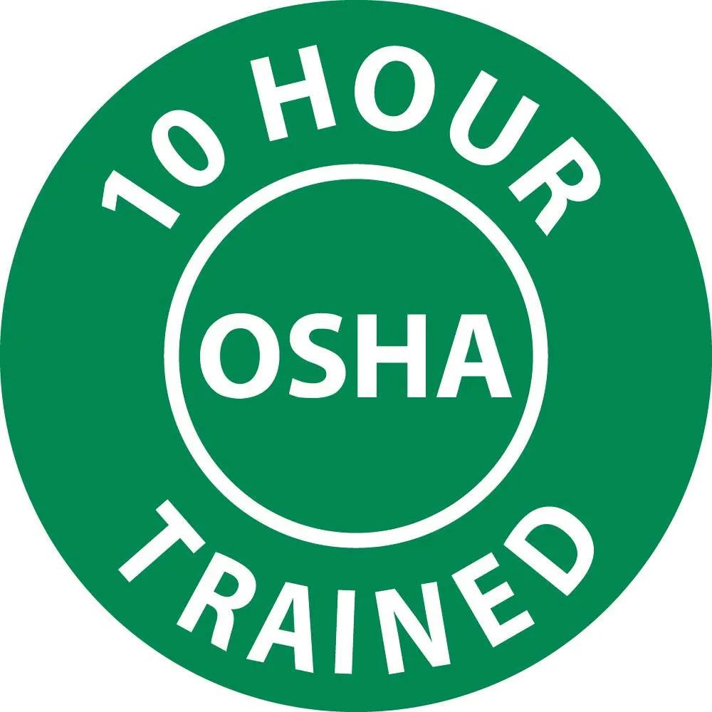 10 Hour Osha Trained, 2" Dia, Ps Vinyl, 25/Pk - HH107
