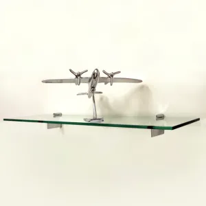 12" X 33" Raven Floating Glass Shelves - 2 Brackets Included with Each Shelf