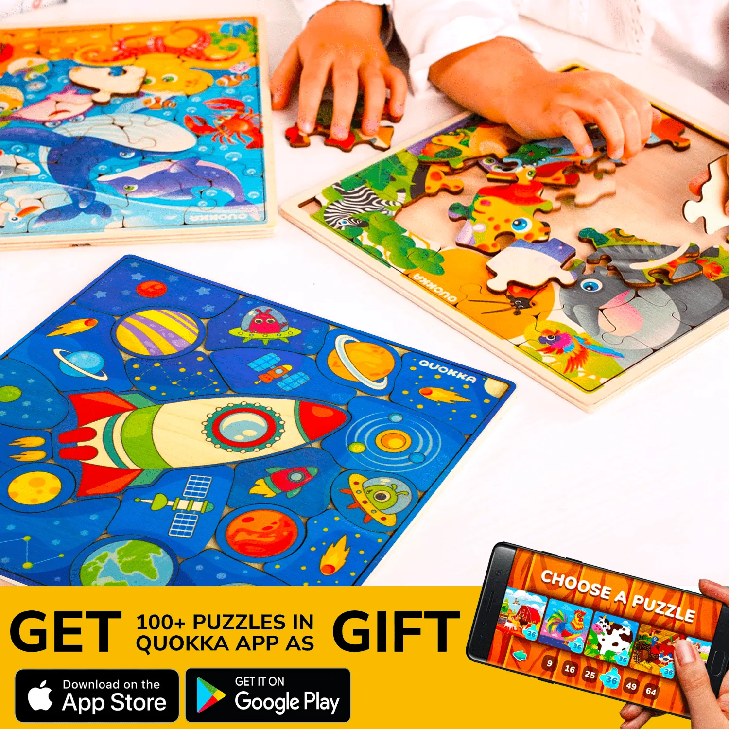 28 Pieces Wooden Puzzles for Kids | Rocket