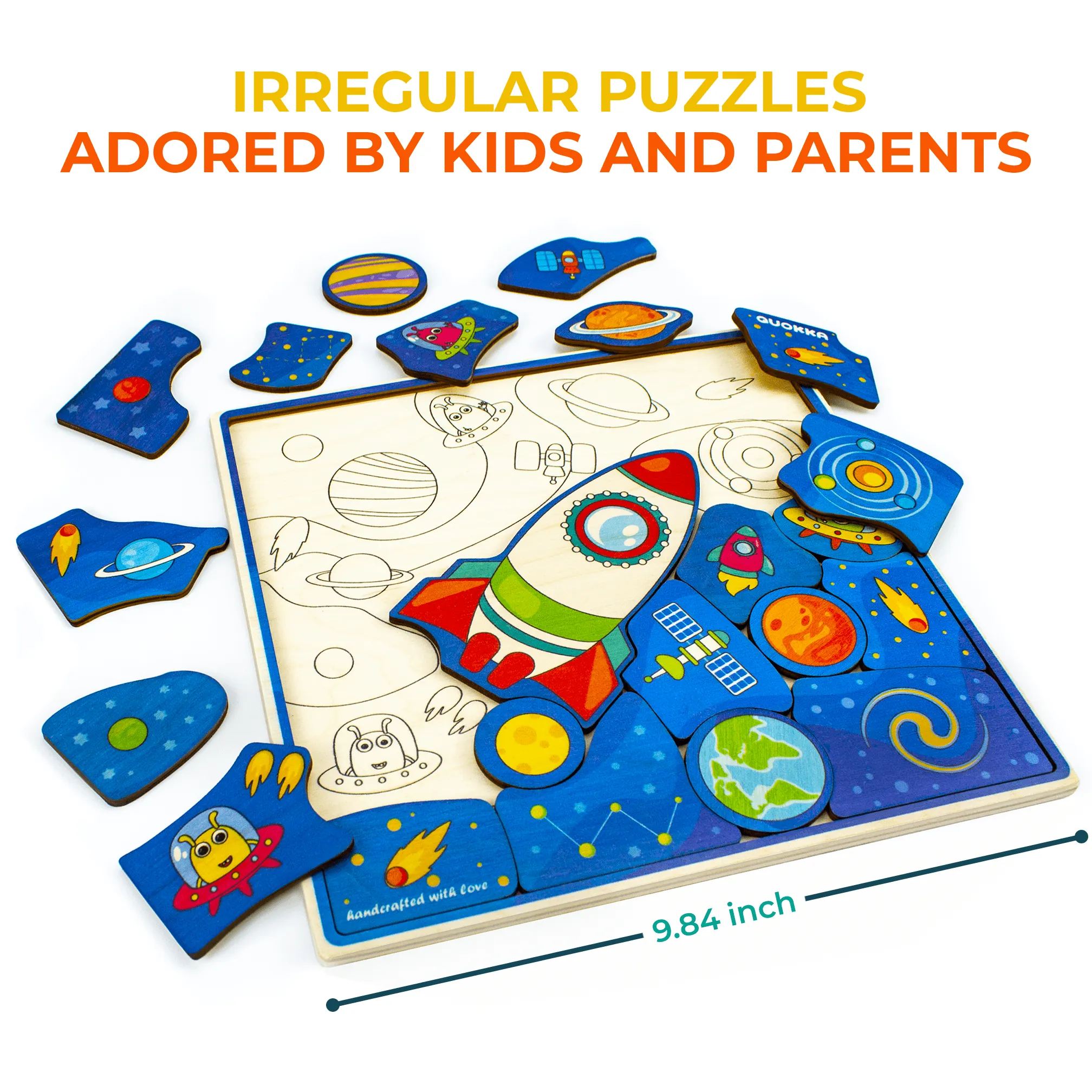 28 Pieces Wooden Puzzles for Kids | Rocket