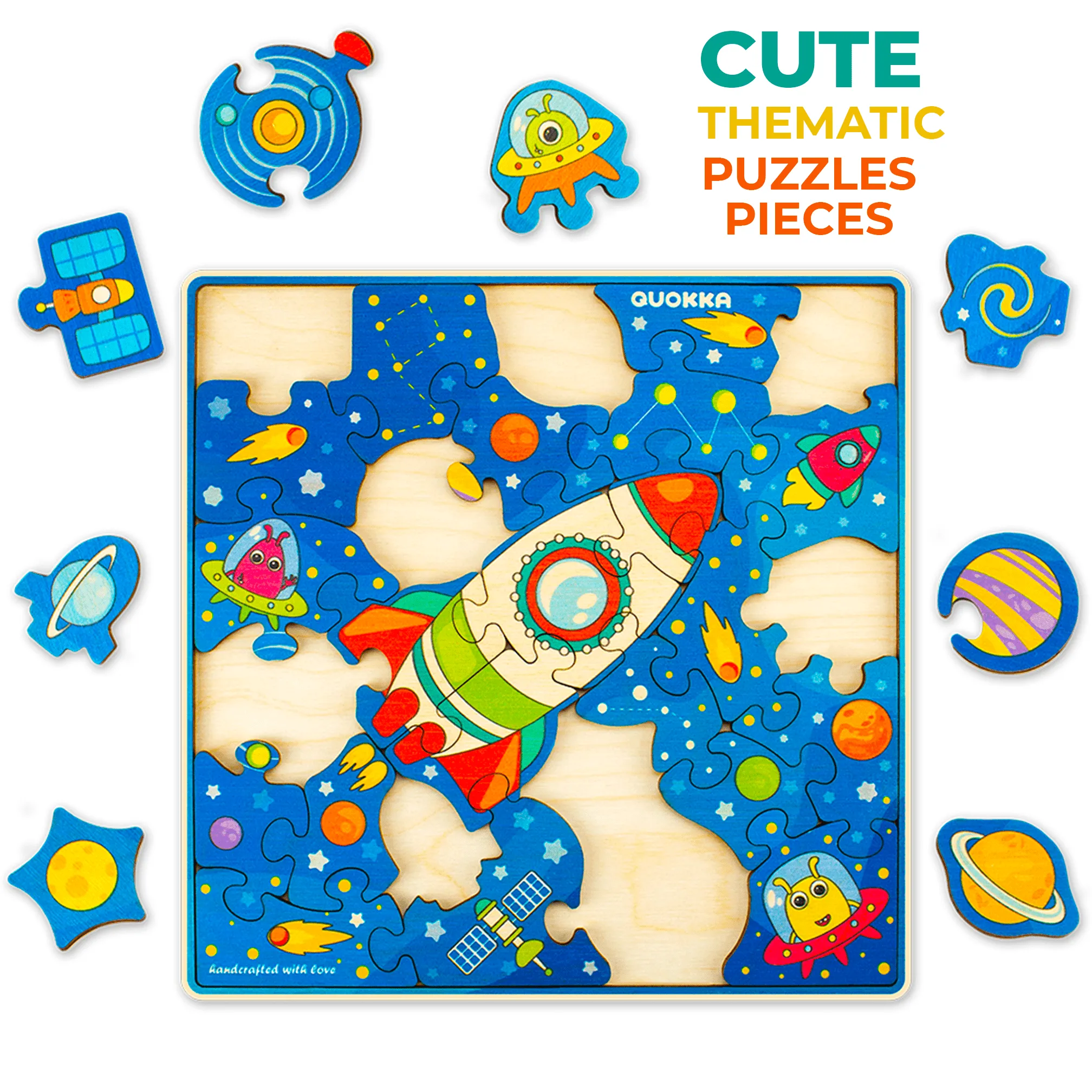 28 Pieces Wooden Puzzles for Kids | Rocket