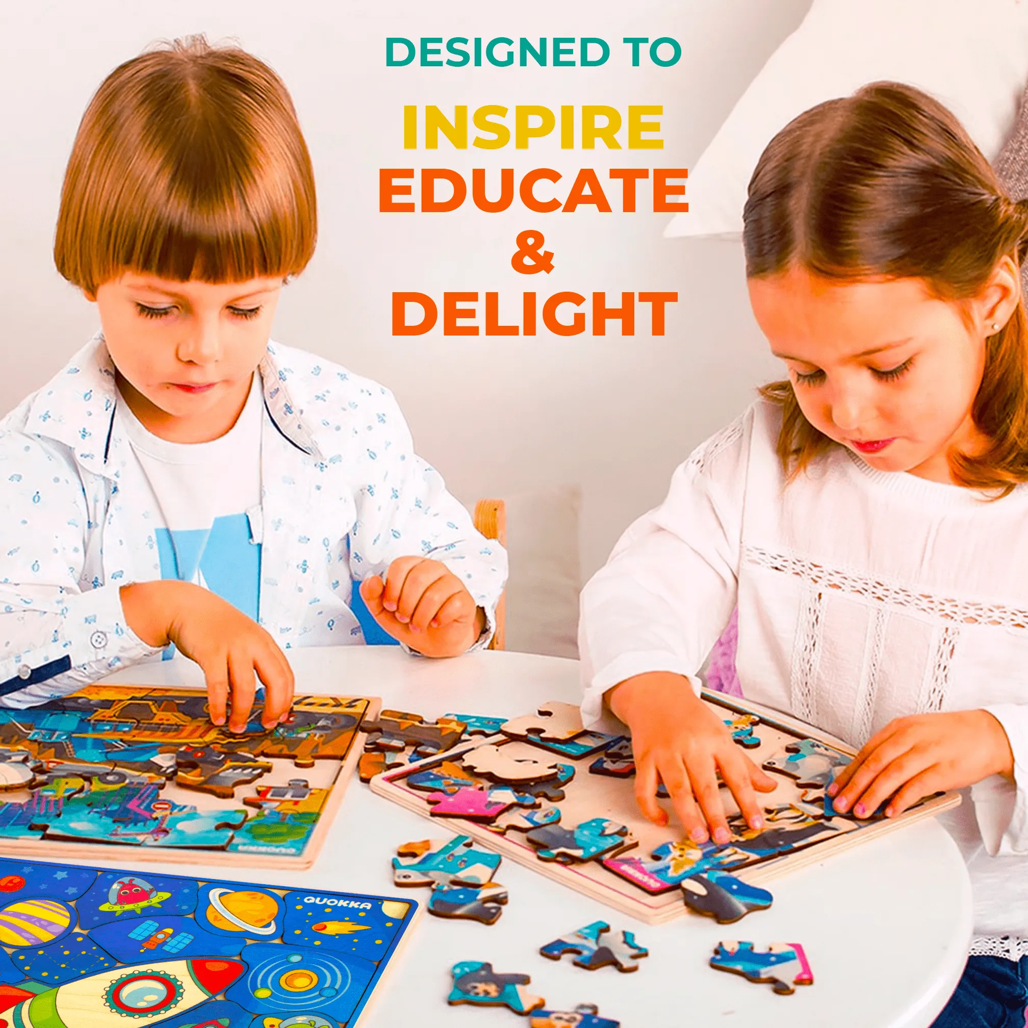 28 Pieces Wooden Puzzles for Kids | Rocket
