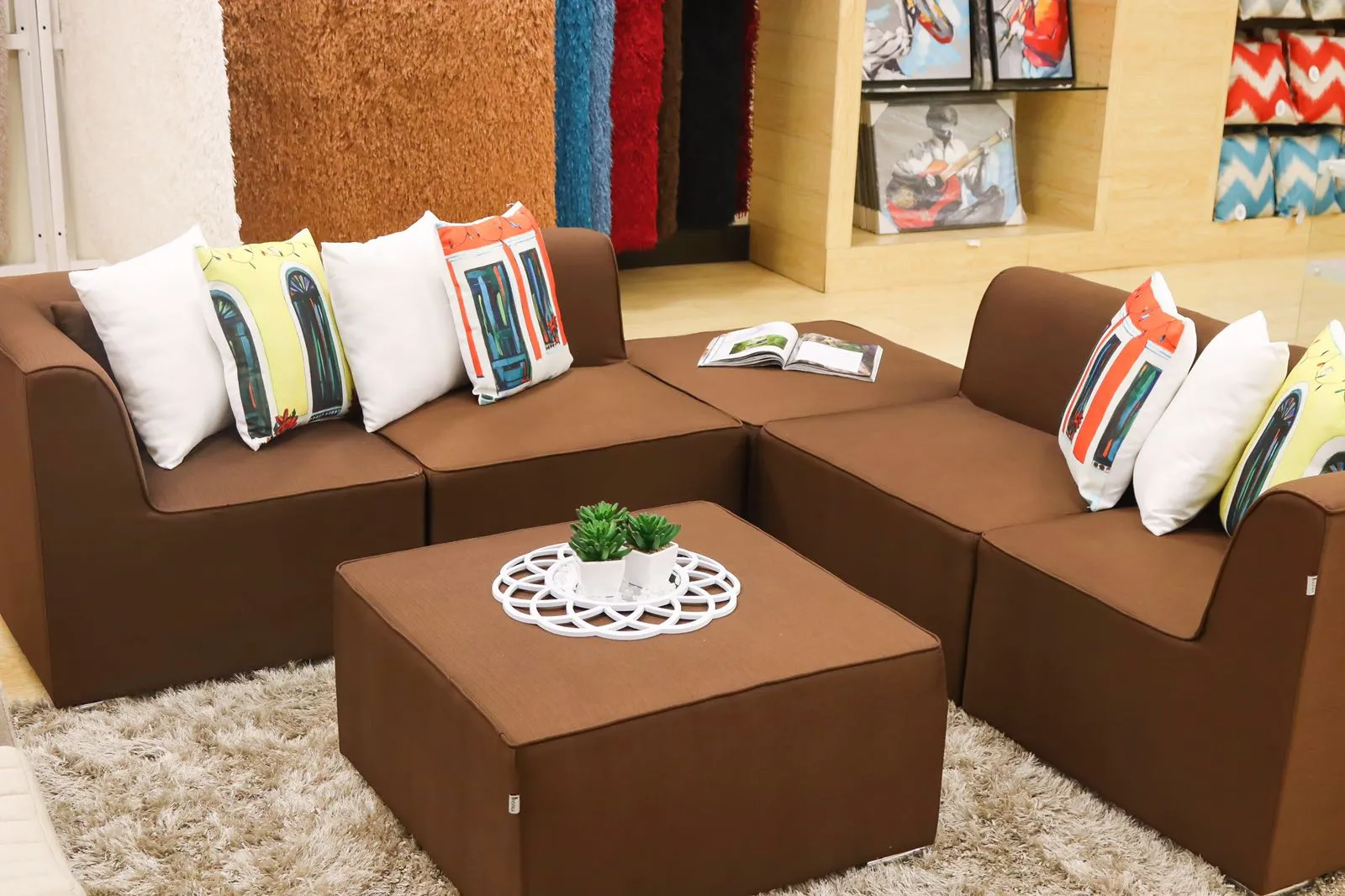 30"W x 28"H Unique Single Sofa - Brown