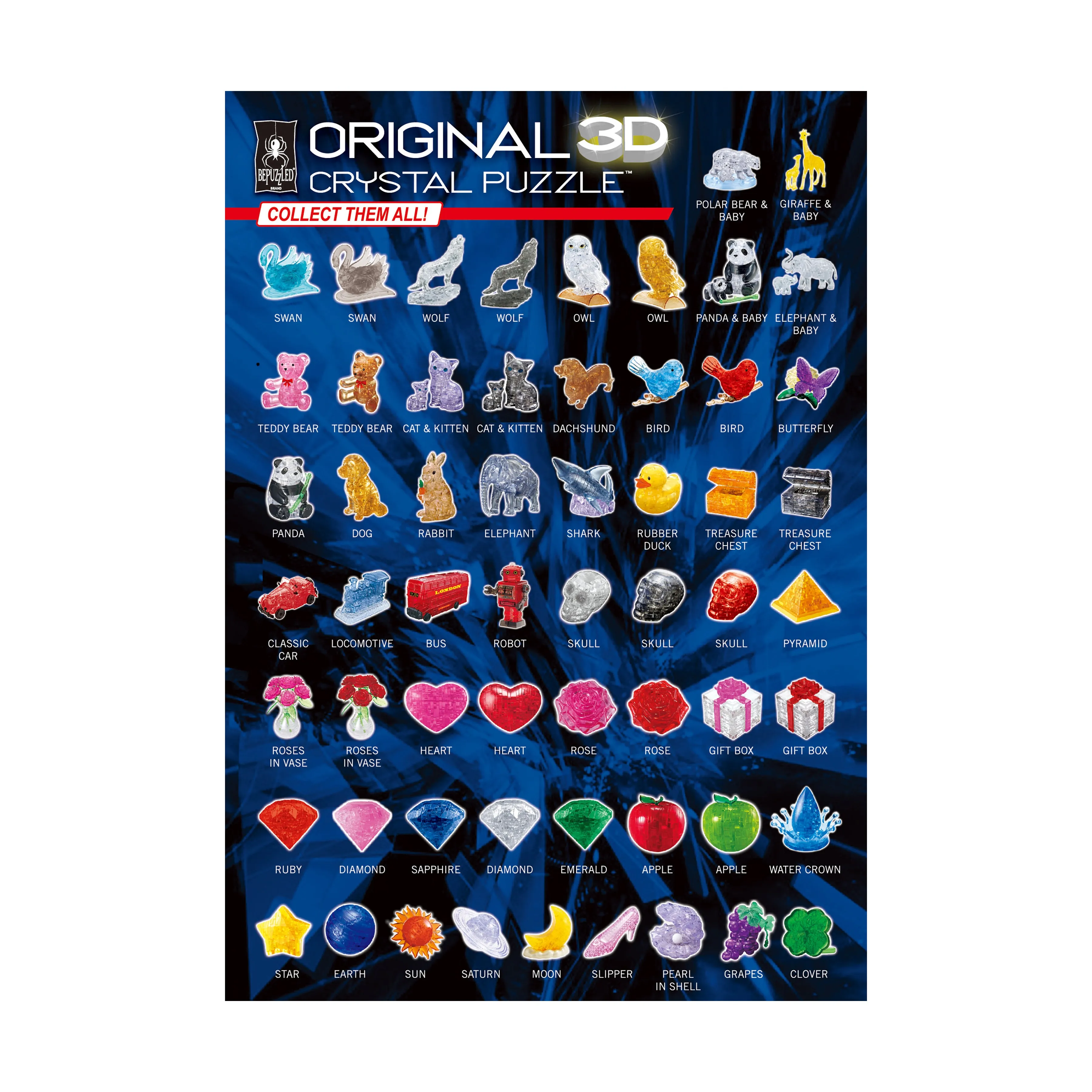 3D Crystal Puzzle - Hedgehog (Pink): 55 Pcs