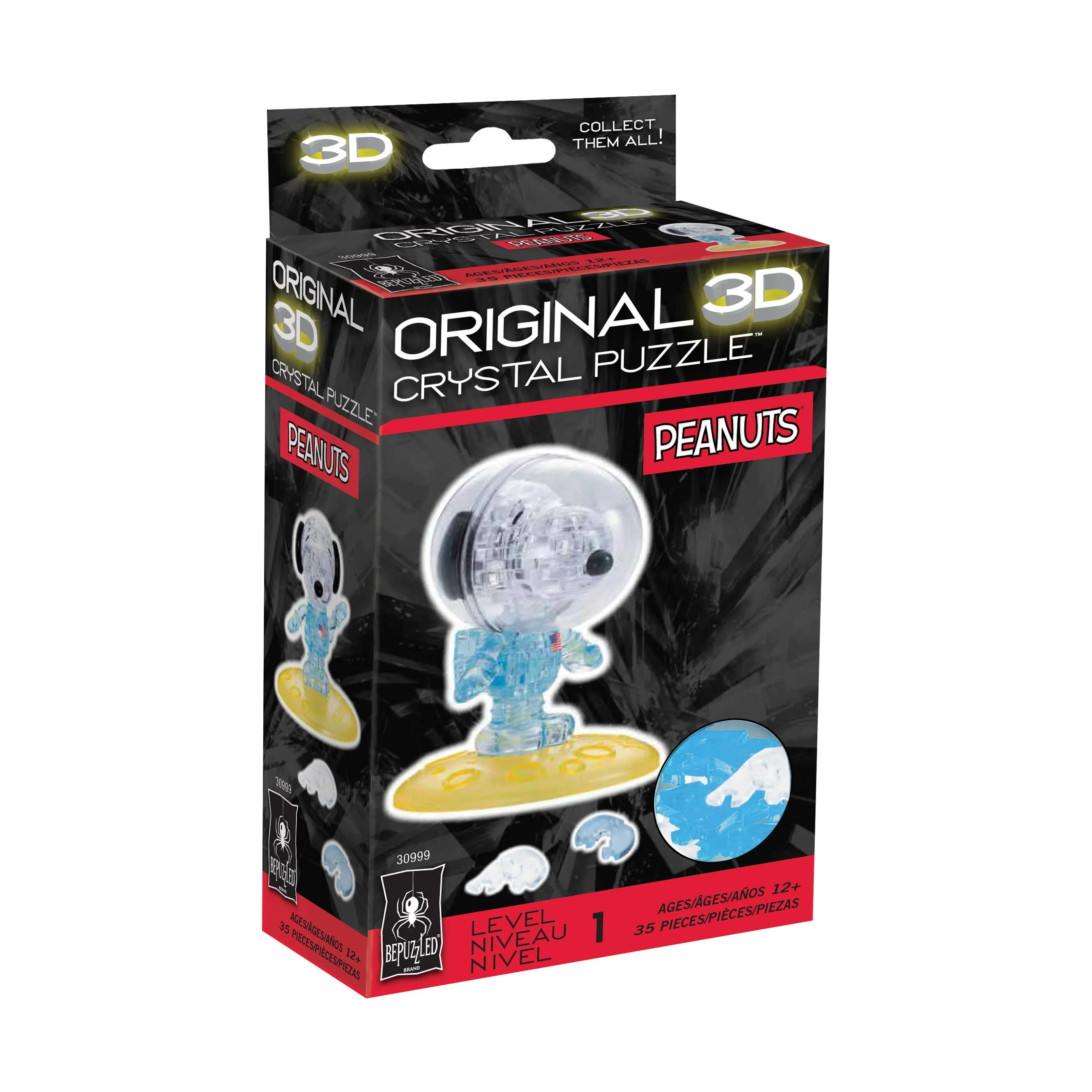 3D Crystal Puzzle - Peanuts Astronaut Snoopy: 35 pcs