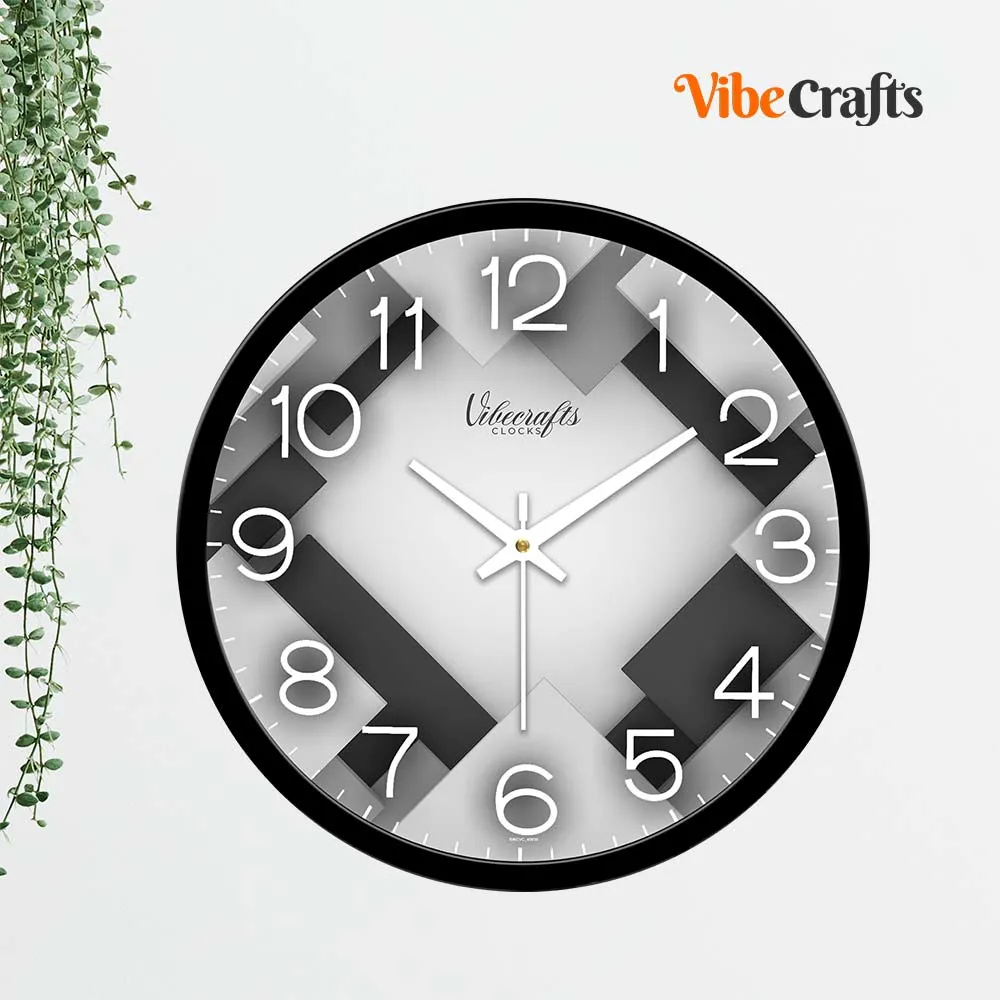 3D Cube Texture Designer Wall Clock For Living Home