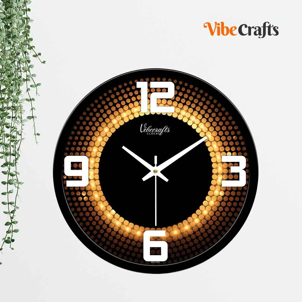 3D Golden Designer Wall Clock