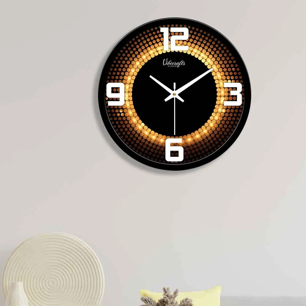 3D Golden Designer Wall Clock
