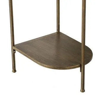 57 Inch Console Table, Oval, Steel Frame, Modern, Bronze Finish By Casagear Home