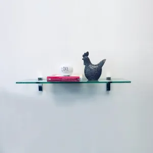 6" X 18" Flamingo Floating Glass Shelves - 2 Brackets Included with Each Shelf
