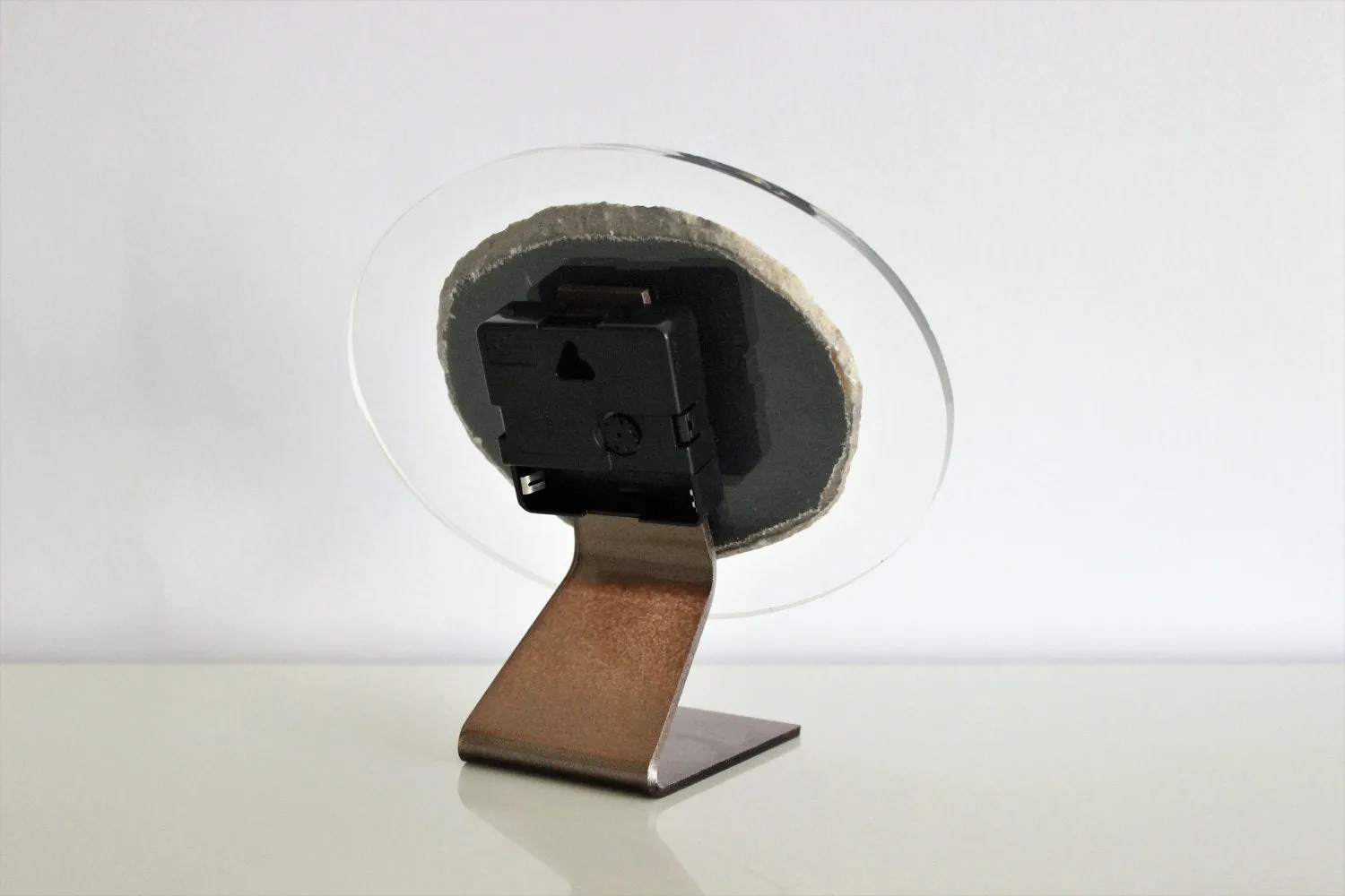 8" Earthtone Acrylic Agate Desk Clock