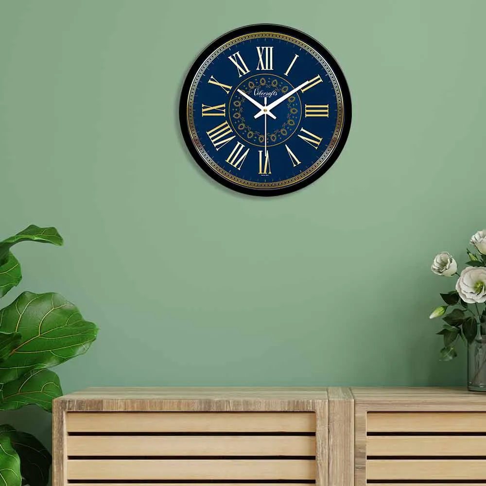 Abstract Blue Background Printed Designer Wall Clock