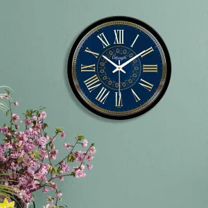 Abstract Blue Background Printed Designer Wall Clock