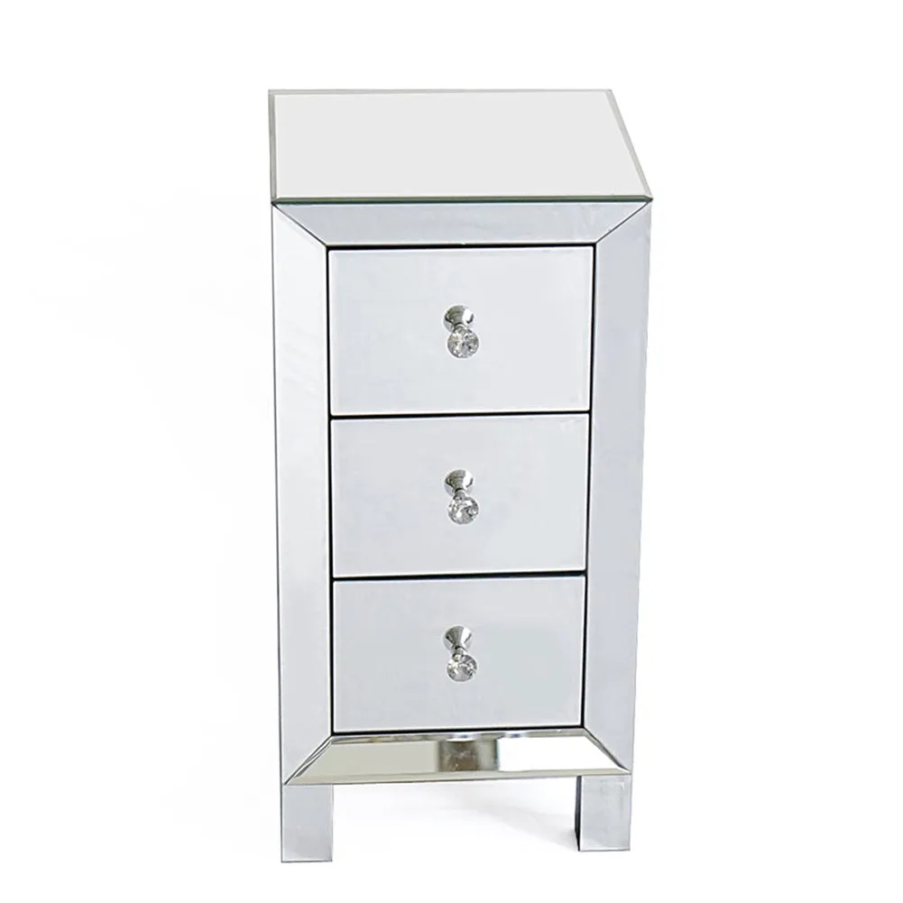 ALICIAN Modern Mirrored Night Stands with 3 Drawers Bedside Table End Table