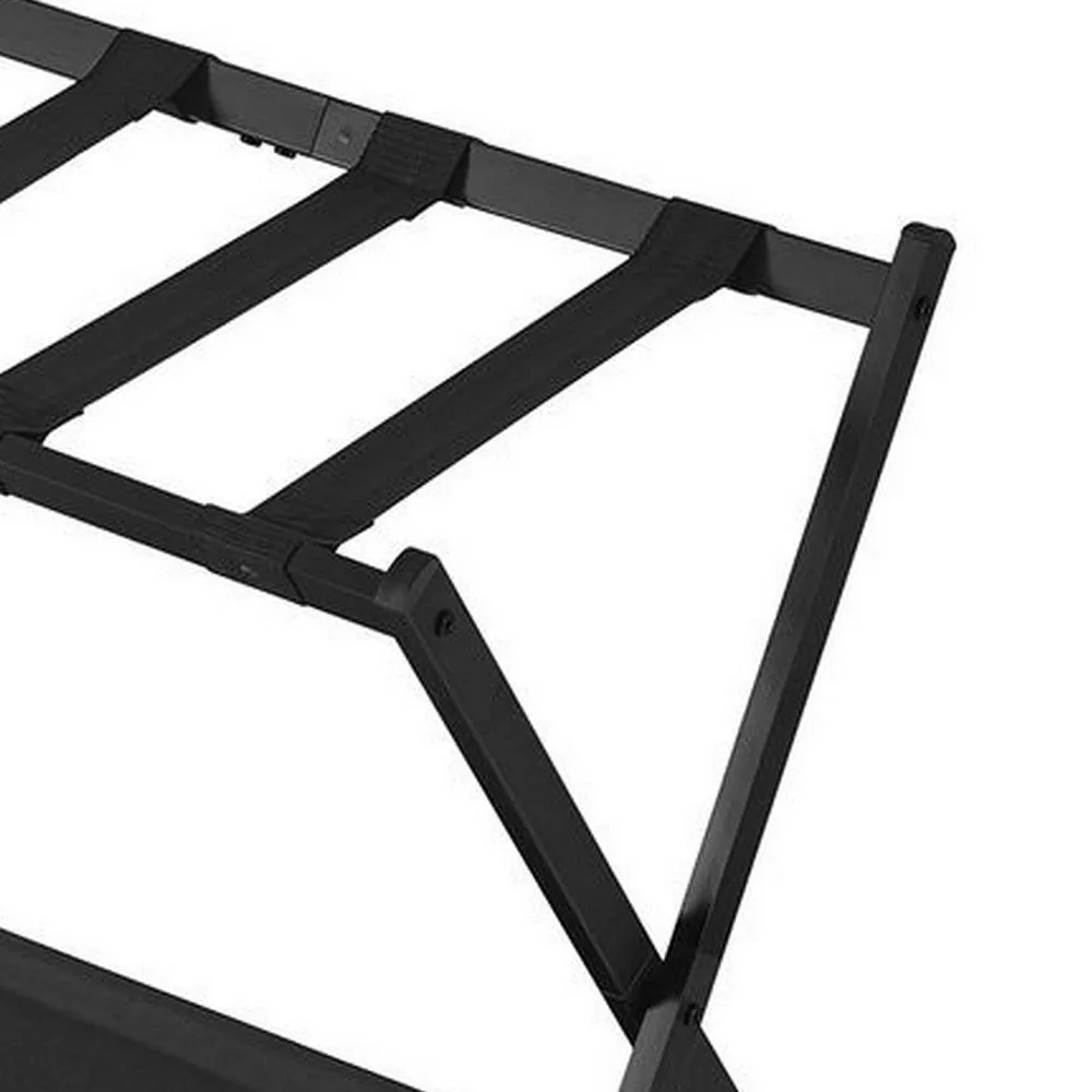 Ami 27 Inch Luggage Rack, 1 Storage Shelf, Foldable, X Shaped Body, Black By Casagear Home