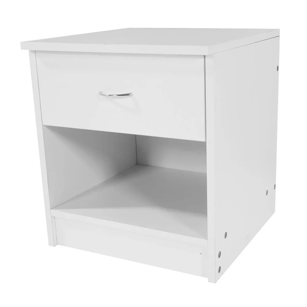AMYOVE 2pcs Night Stands with Storage Drawer Shelf Bedside End Table 40x40x45cm