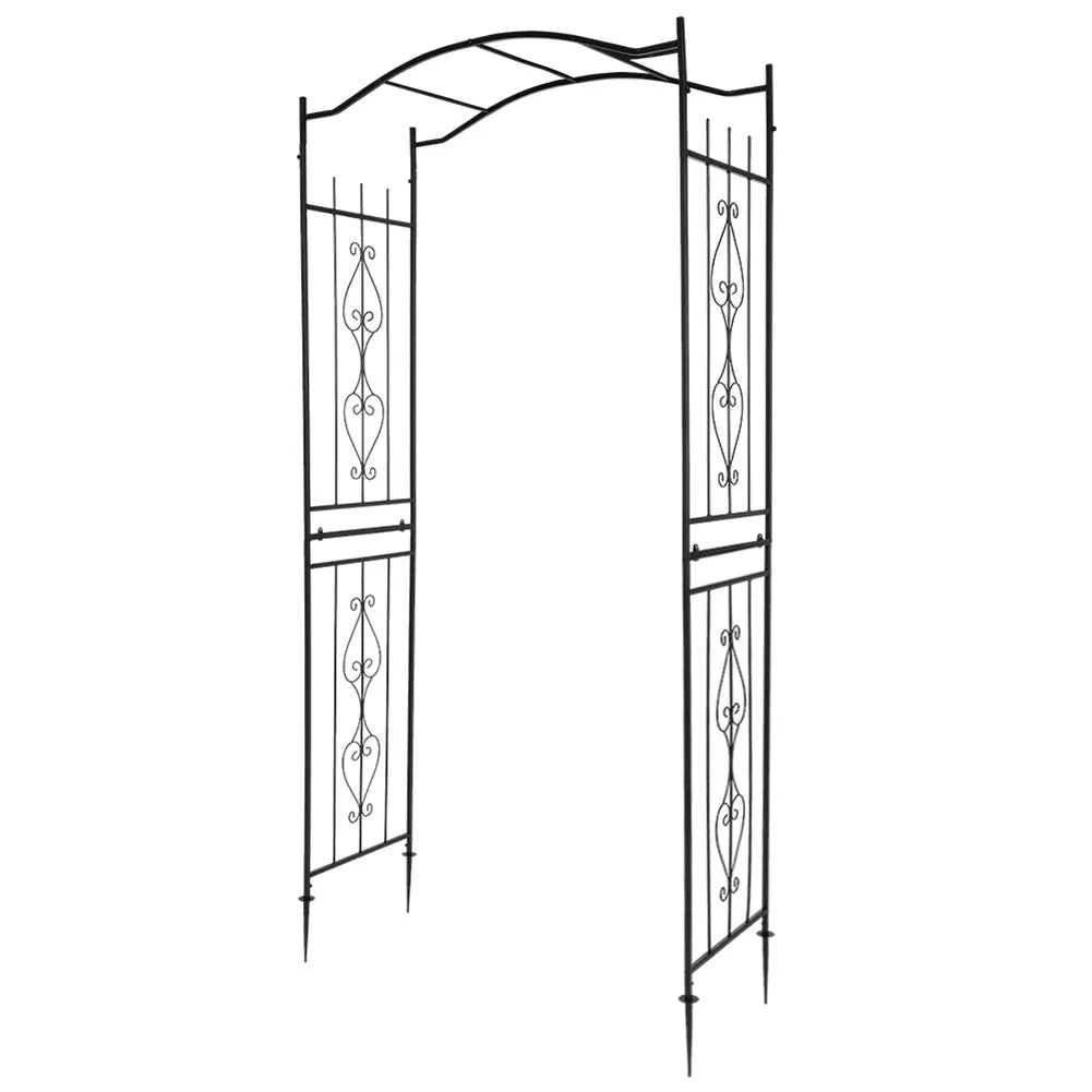 AMYOVE Iron Arch Rust-Resistant Plant Climbing Frame with Bridge Roof