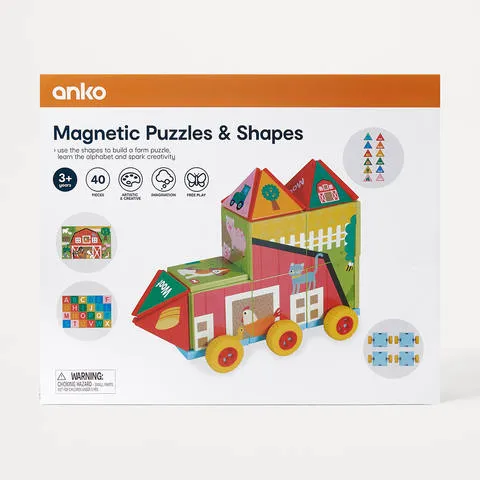 Anko 40 Piece Magnetic Puzzles & Shapes / Ages 3  year