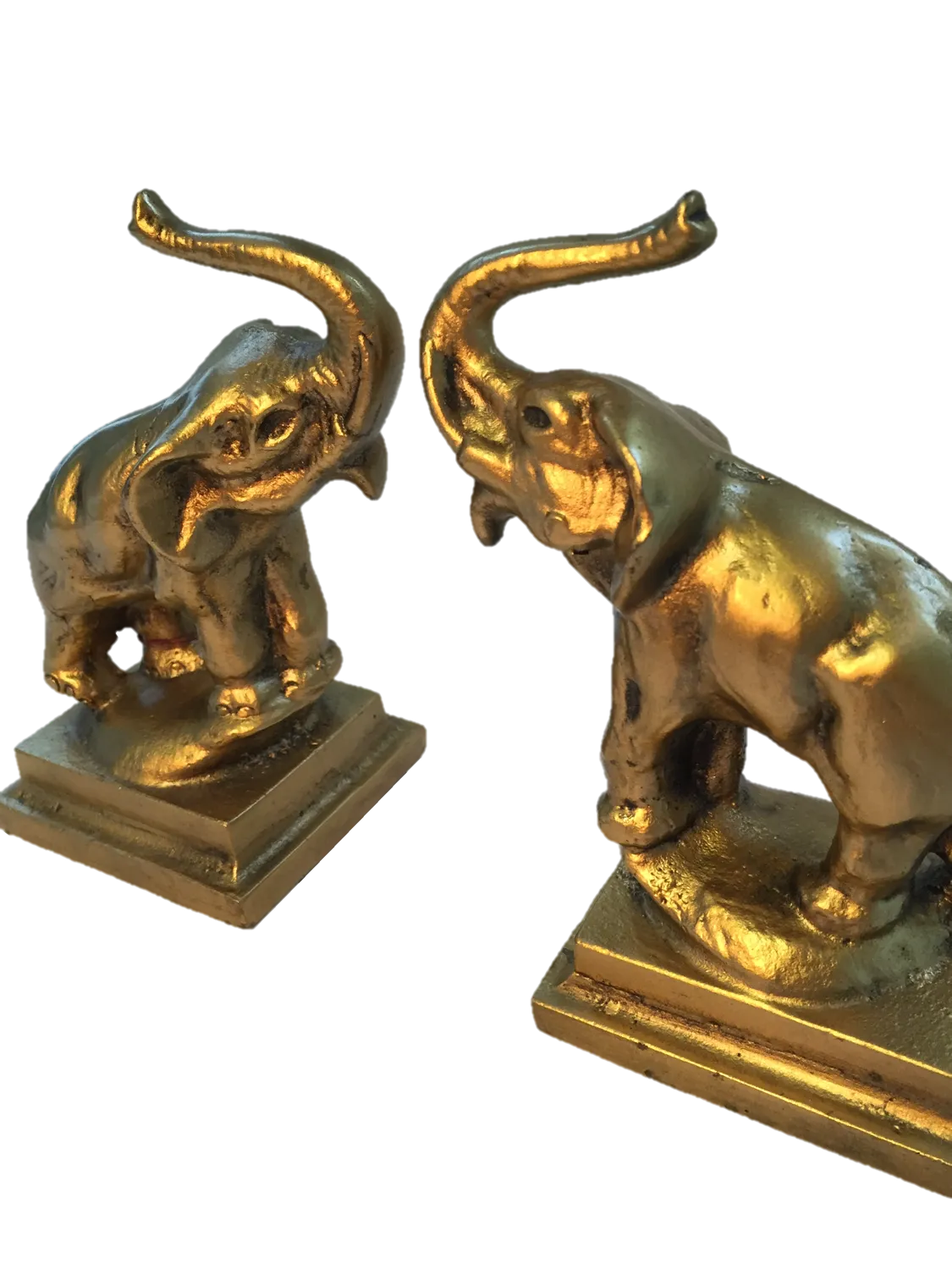 Antique Pair of Golden Elephant Bookends SOLD