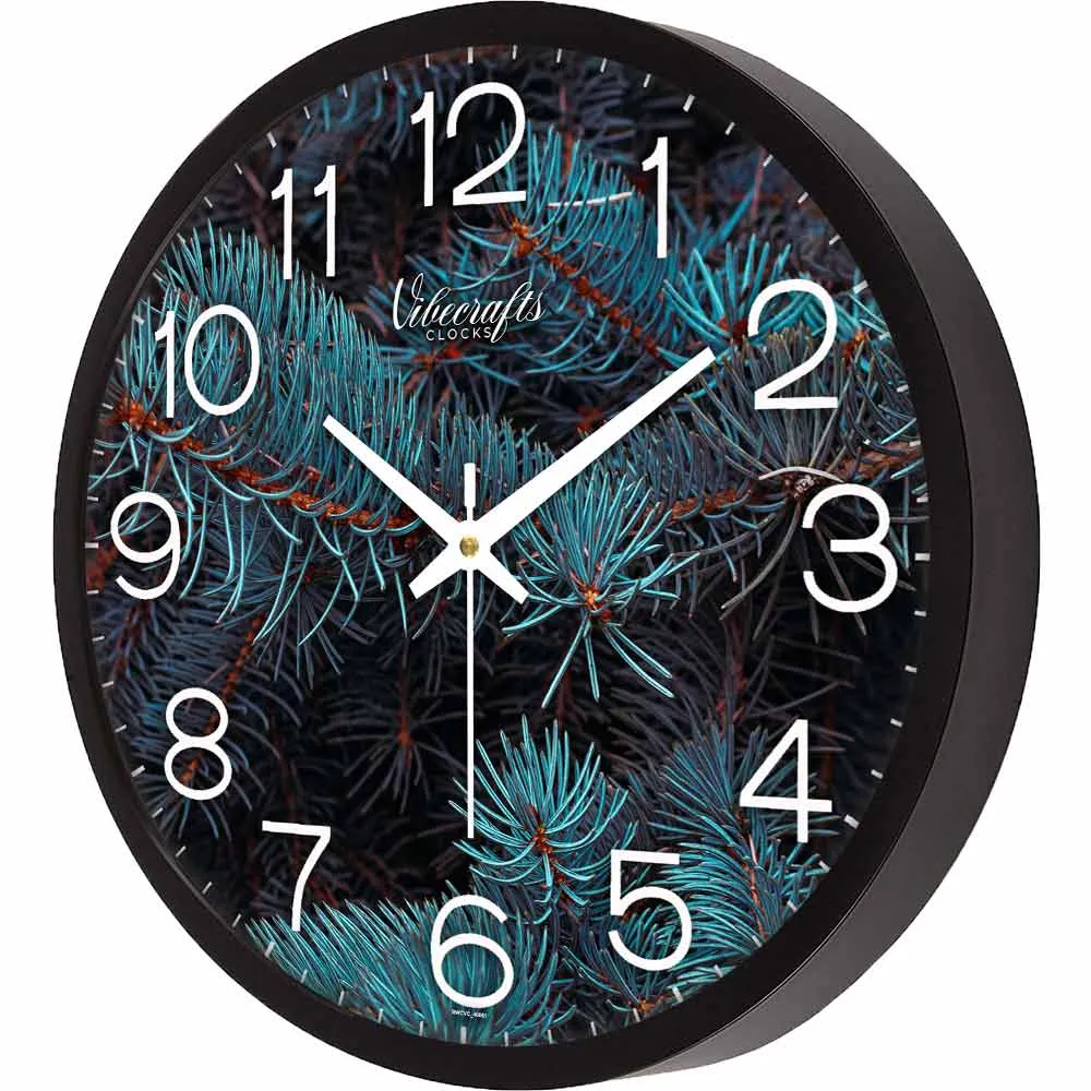 Aquatic Plants Blue Colors Designer Wall Clock