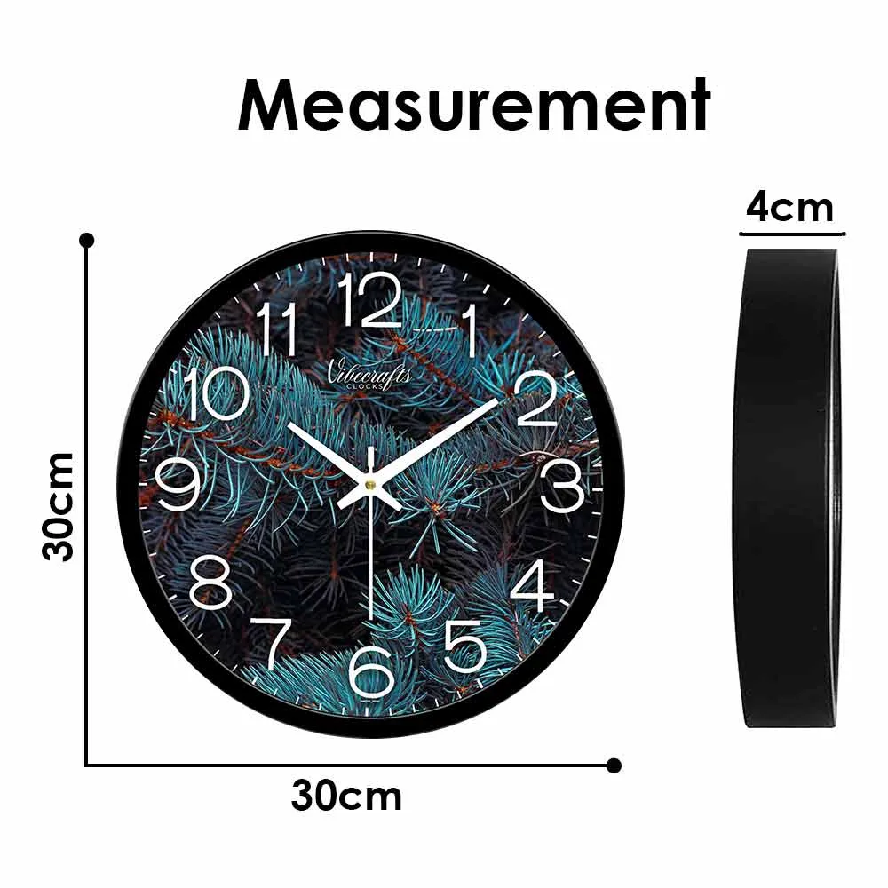 Aquatic Plants Blue Colors Designer Wall Clock
