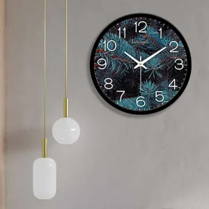 Aquatic Plants Blue Colors Designer Wall Clock