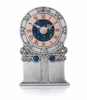Arts & Crafts Archibald Knox Inspired Design Pewter, Copper & Enamel Clock