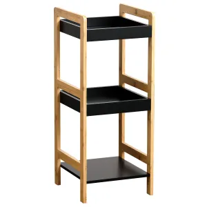 Bamboo Furniture   3MDF Shelves Bamboo/Black