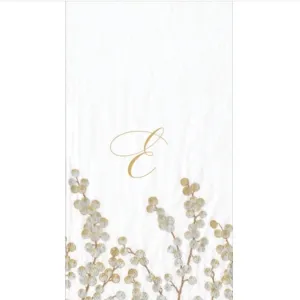 Berry Branches Monogram Paper Guest Towel - Letter E