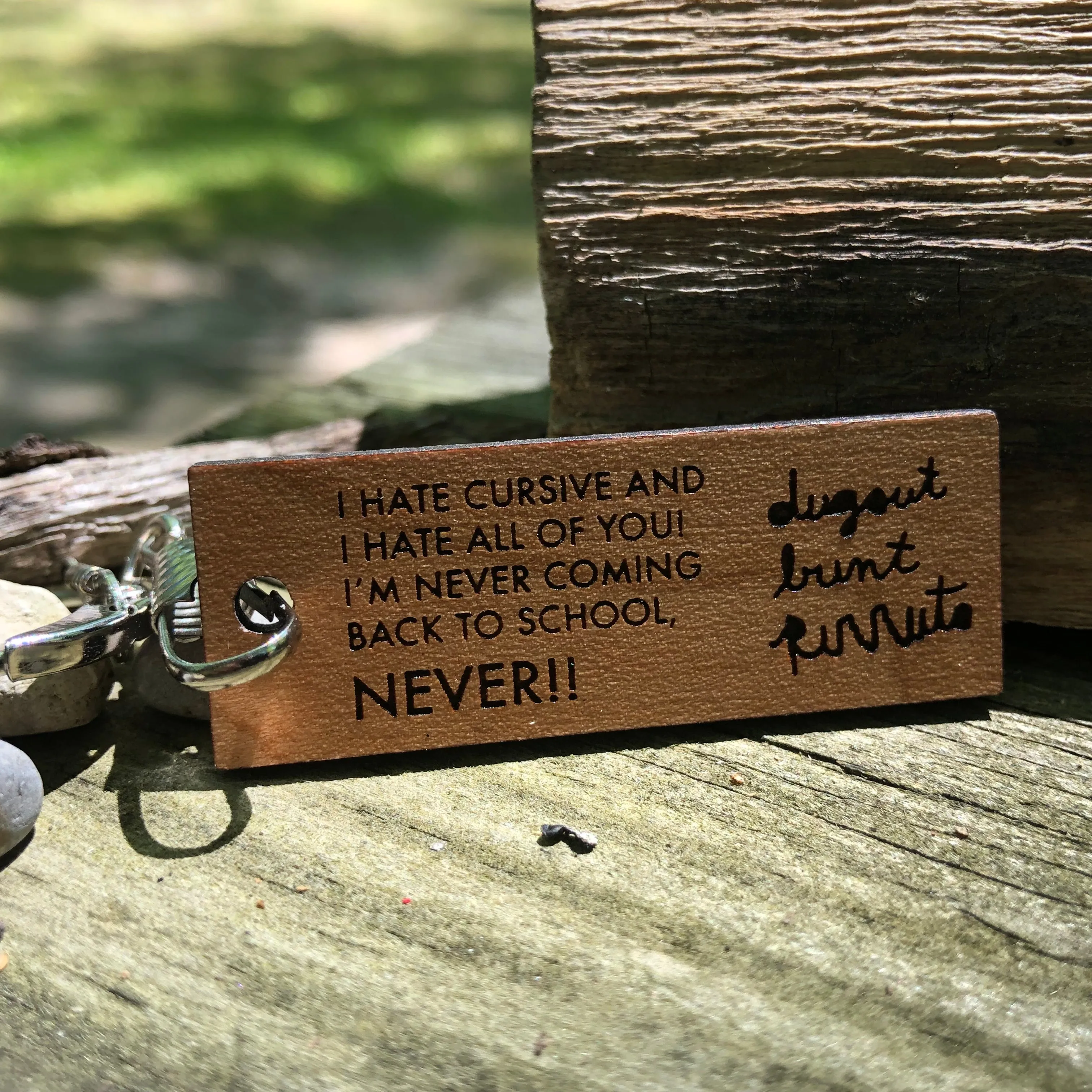 Billy Madison hates cursive keychain