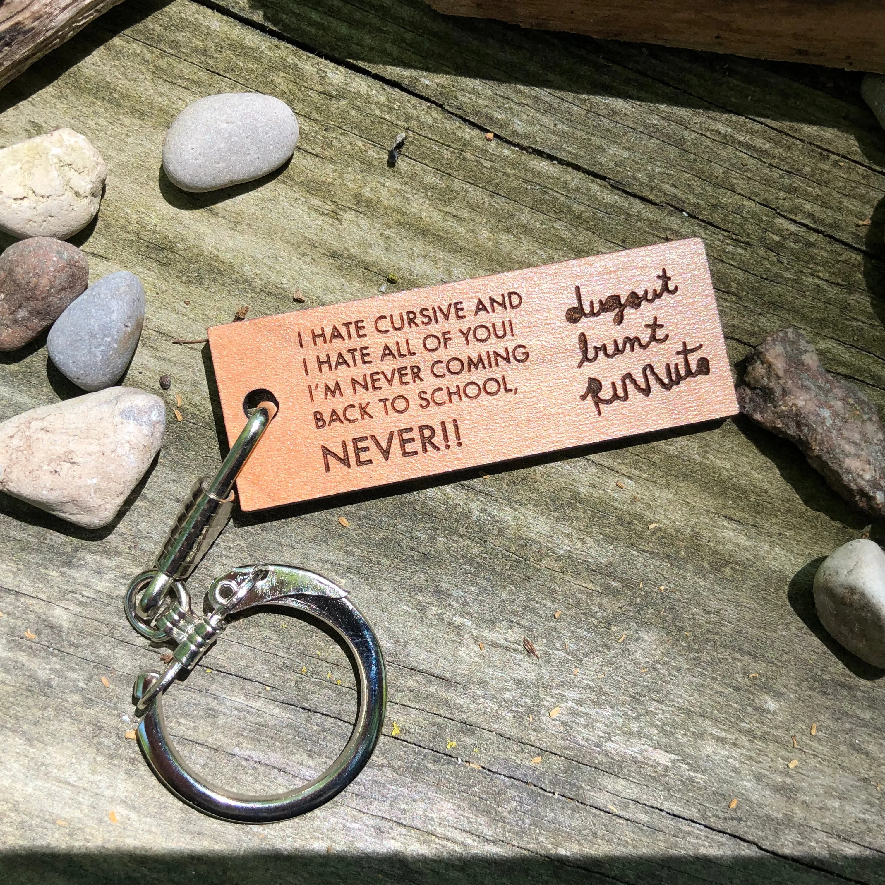 Billy Madison hates cursive keychain