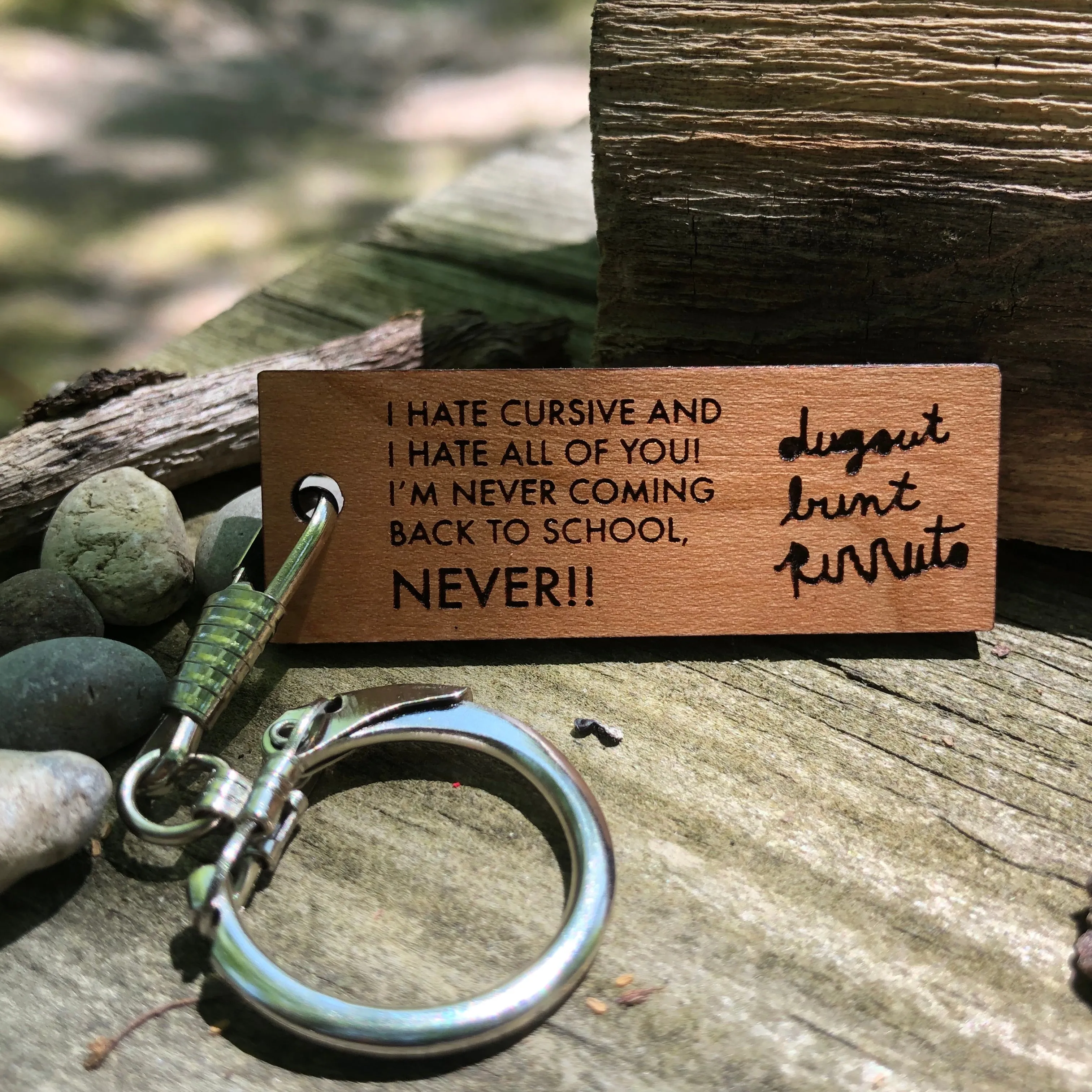 Billy Madison hates cursive keychain