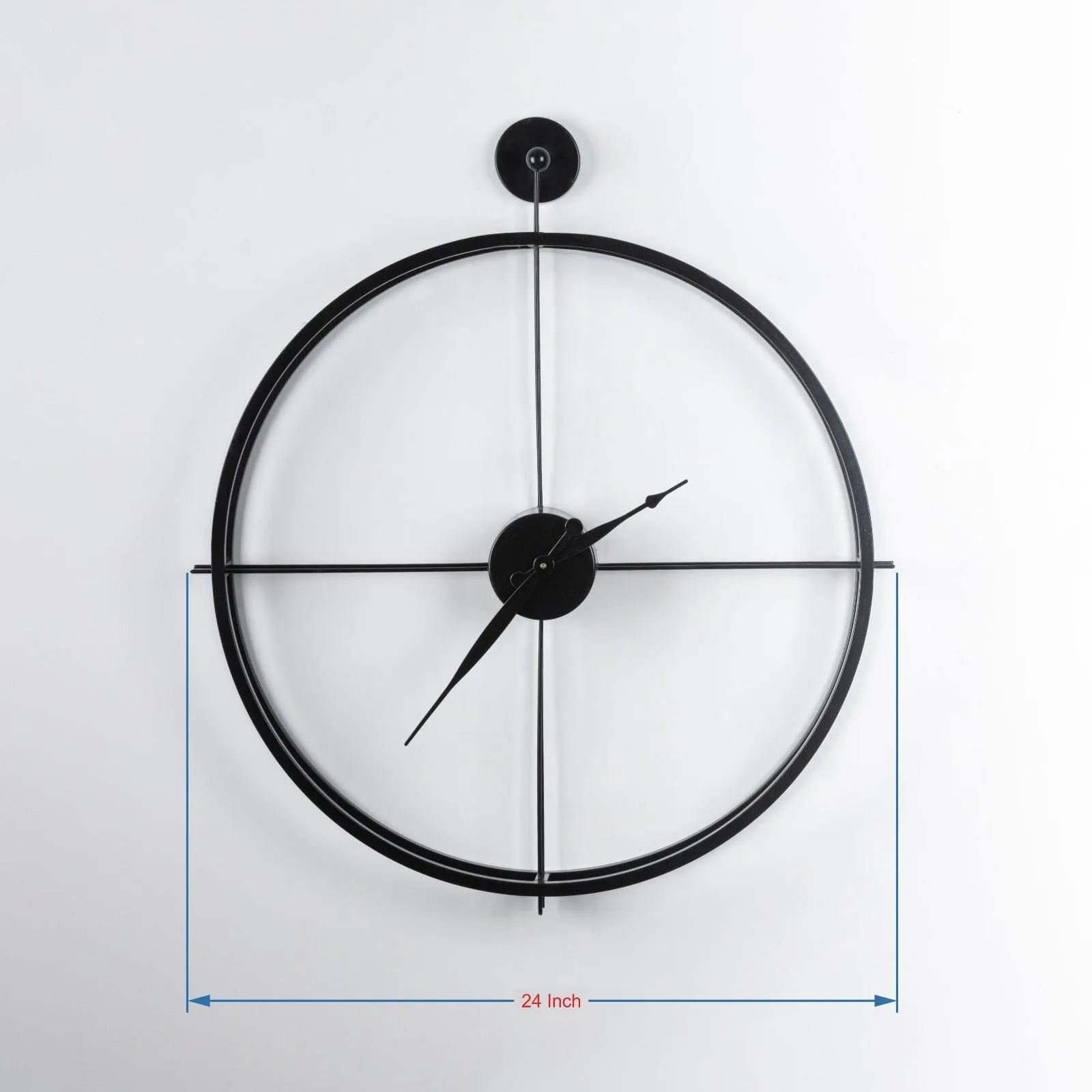 Black Metal Round Wall Clock
