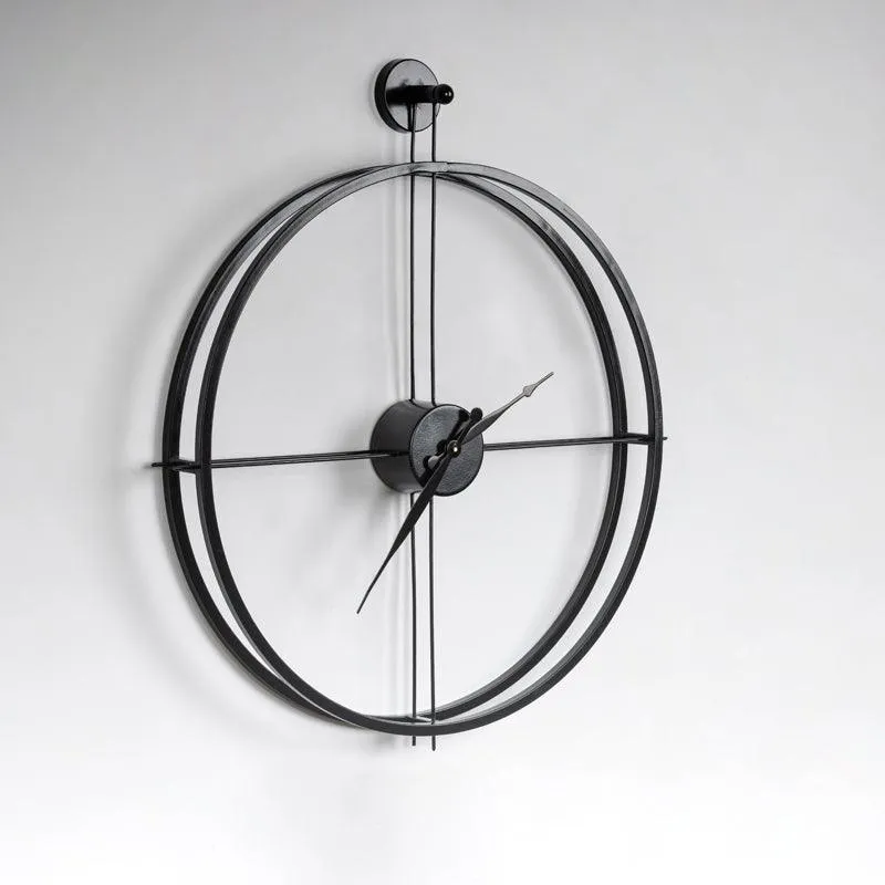 Black Metal Round Wall Clock