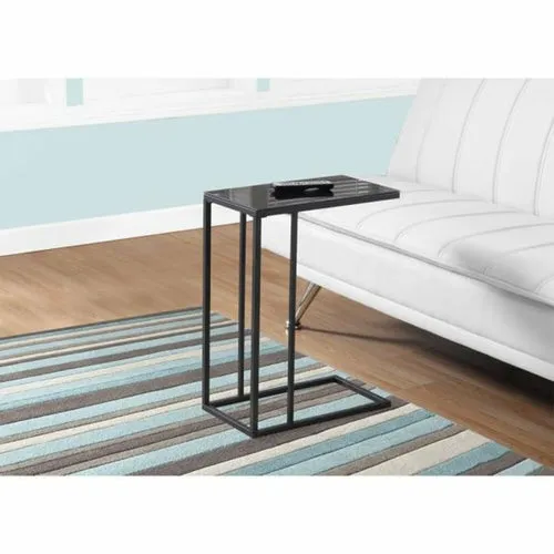 Black Metal Tempered Glass Table