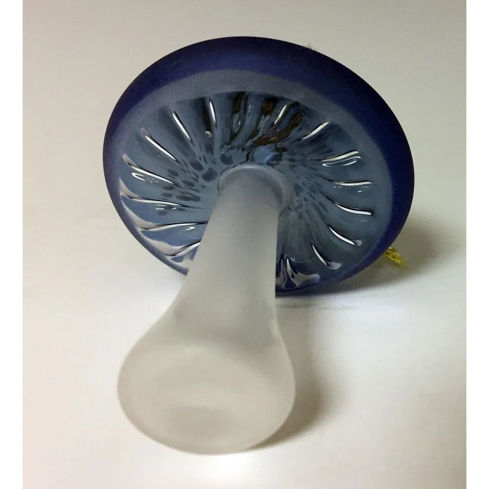 Blue Mushroom Glass Ornament by Sage Churchill-Foster, Sage Studios