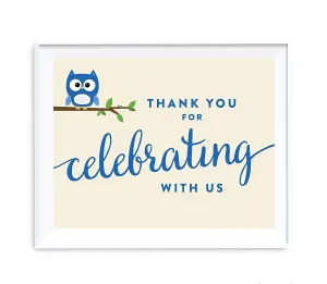Boy Owl Baby Shower Party Signs