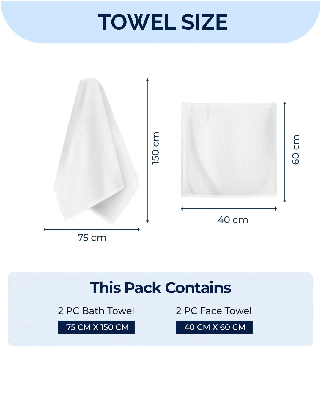 Brown Cotton Solid 380 GSM 2 Bath Towel & 2 Hand Towel