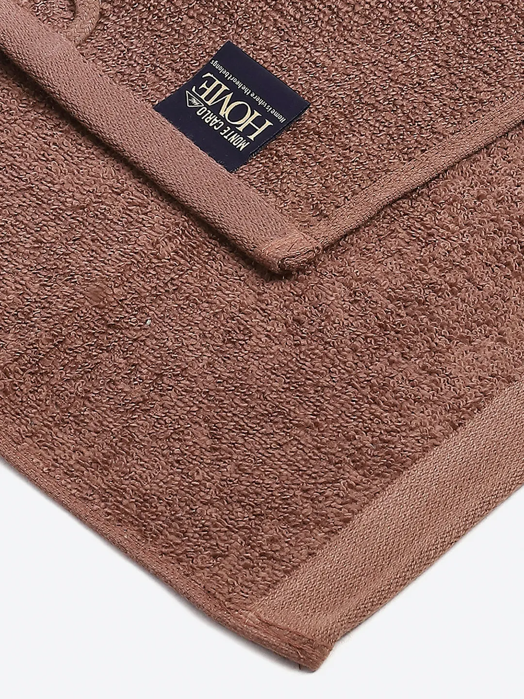 Brown Cotton Solid 600 GSM Face Towel (Pack of 4)