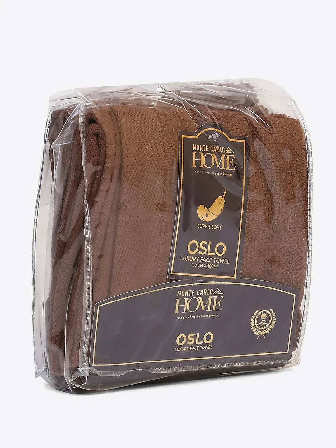 Brown Cotton Solid 600 GSM Face Towel (Pack of 4)