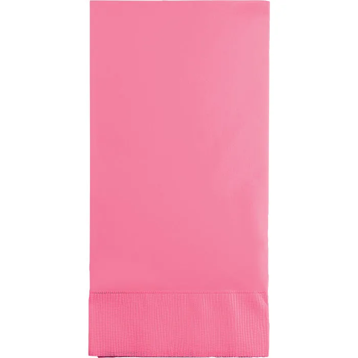 Bulk Candy Pink 3 Ply Guest Towels (192 per Case)
