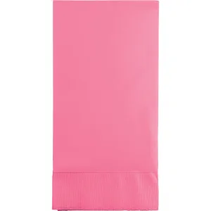 Bulk Candy Pink 3 Ply Guest Towels (192 per Case)