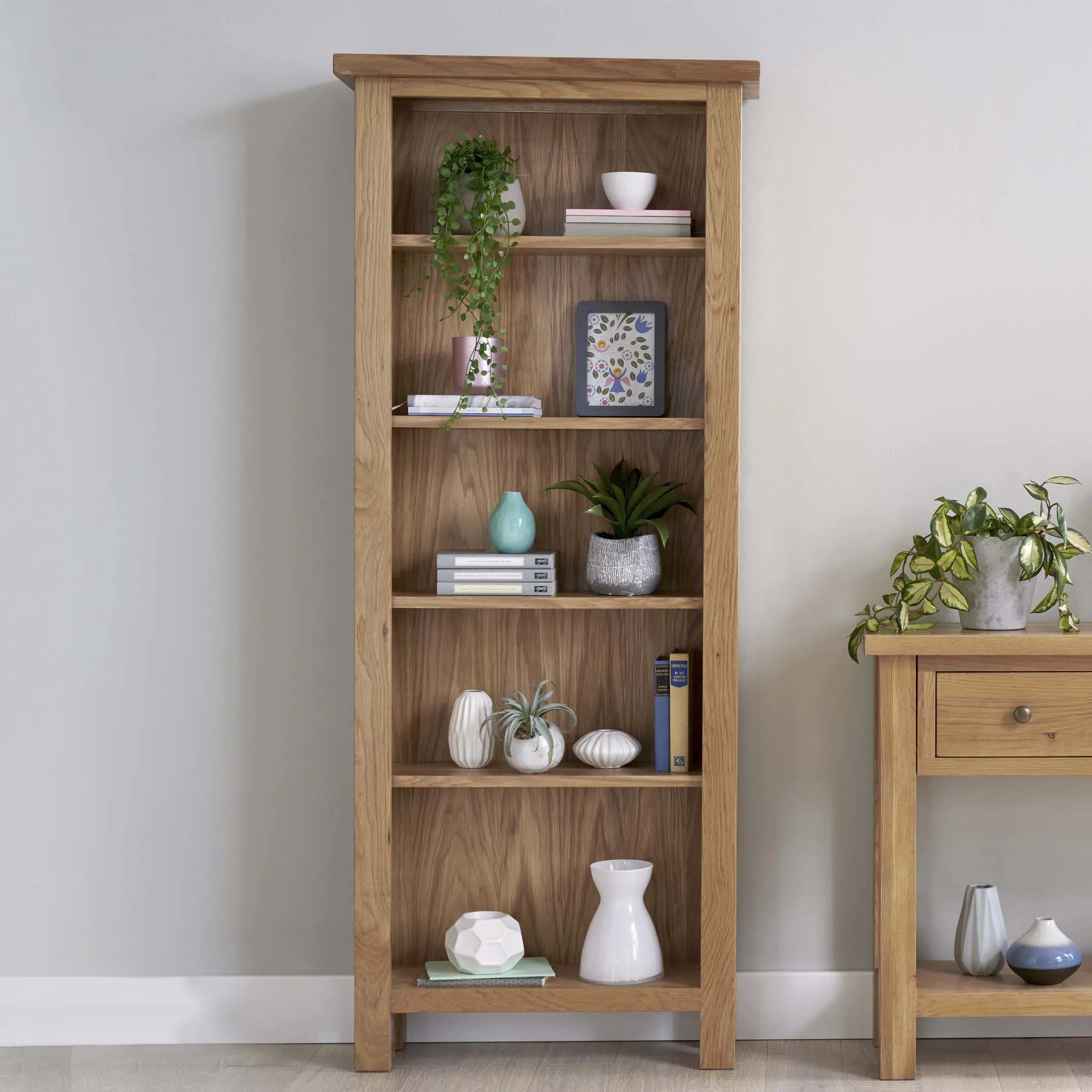 Charlestown Oak Bookcase with 5 Shelves