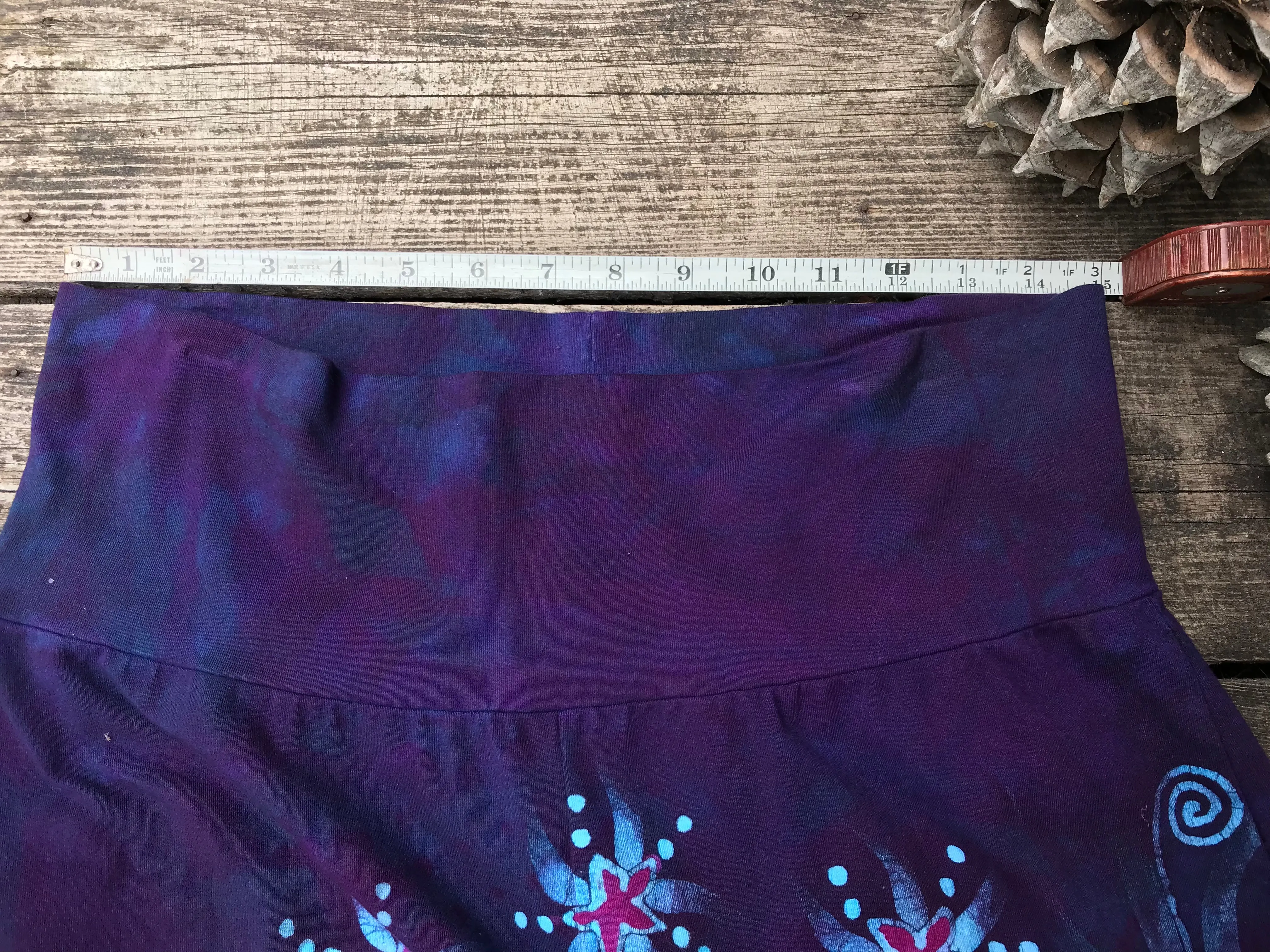 Check Measurements - Midnight Purple and Turquoise Stretchy Lounge Pants Size Large Shorty