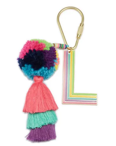 Colorful Initial Pompom Keychain (More Colors)