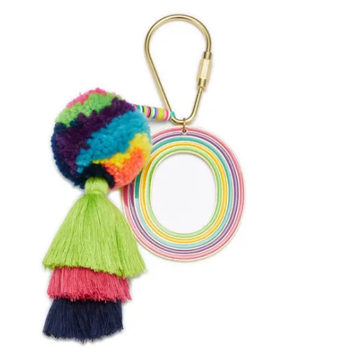 Colorful Initial Pompom Keychain (More Colors)