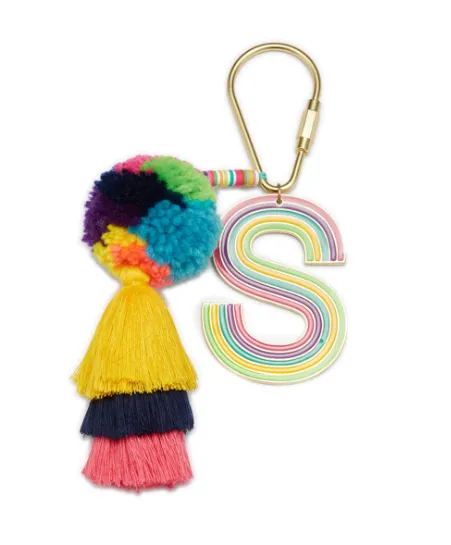Colorful Initial Pompom Keychain (More Colors)
