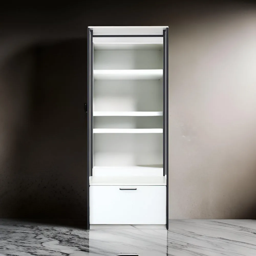 Cox Modular Closet System, 1 Storage Drawer, Hanging Rod, Black Metal Frame By Casagear Home