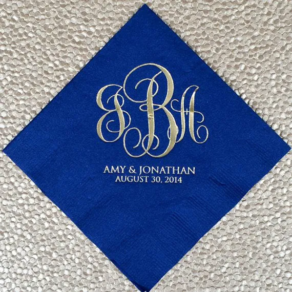Custom Monogrammed Wedding Napkins